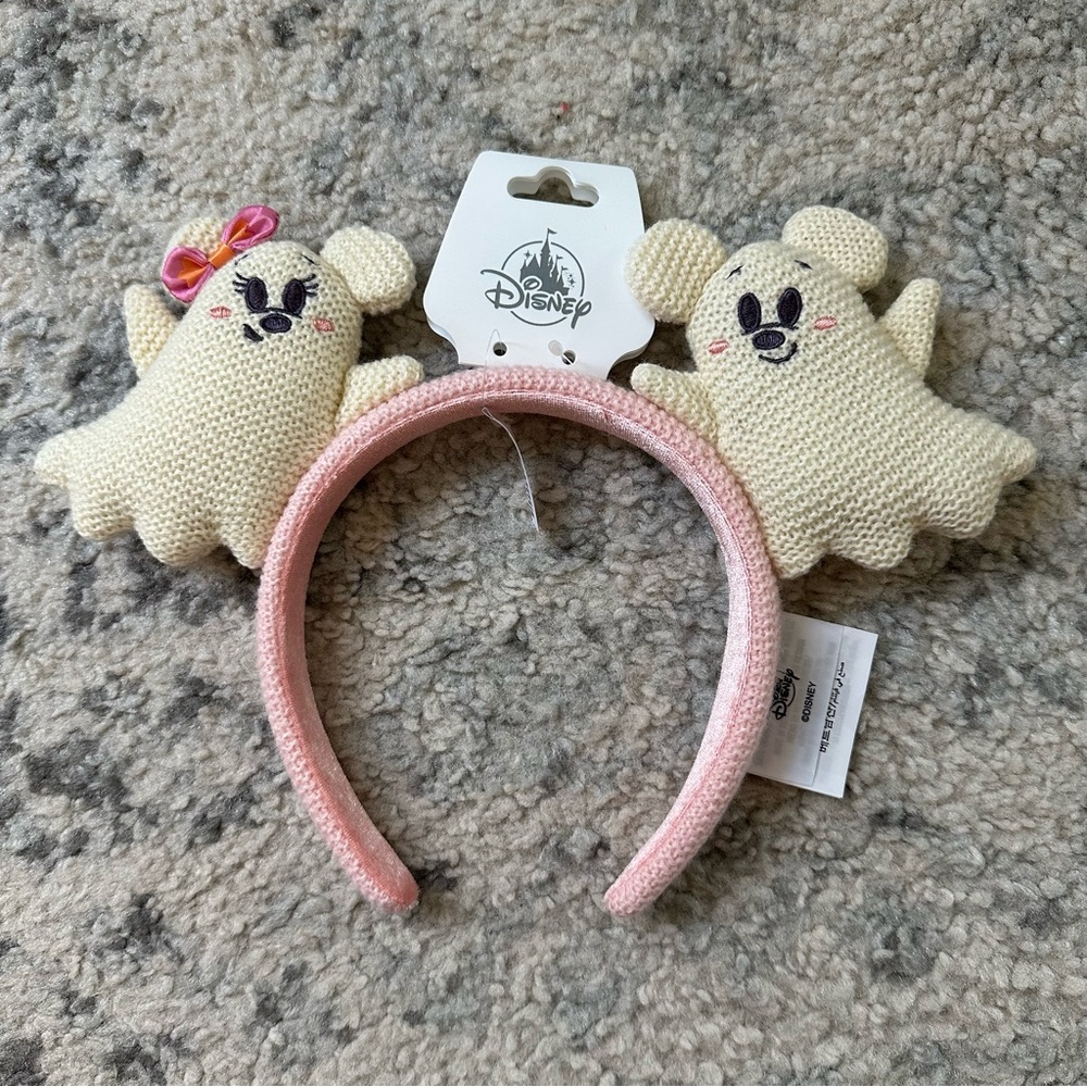 Disney Disneyland Halloween 2025 Crochet Ghost Mickey & Minnie Ears Headband